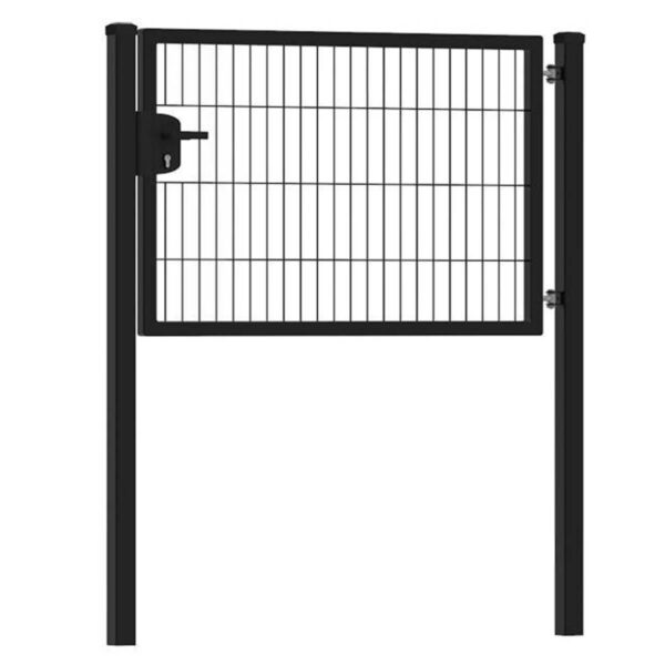Enkele poort - 125 cm breed - Zwart